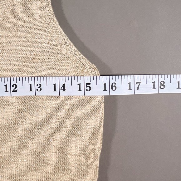 Sutton Studio Petite Gold Sparkle Sleeveless Tank Top‎ Size PS - Picture 9 of 12